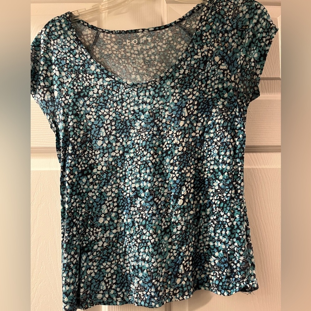 LOFT floral short sleeve shirt size S